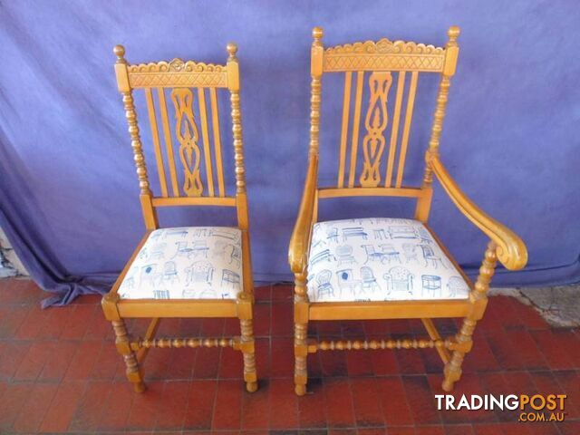 Chairs 6 Oak Jacobean Painted 366672