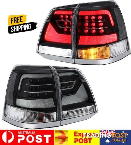 BLACK CLEAR Tail Lights For Toyota Land Cruiser 2008-2015