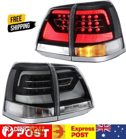 BLACK CLEAR Tail Lights For Toyota Land Cruiser 2008-2015