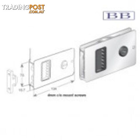 Flush Sliding / BiFold Door Lock - Stainless Steel