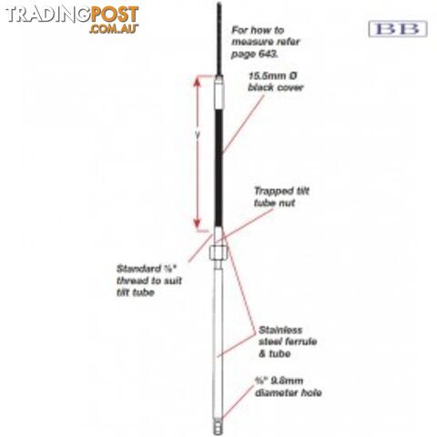 Teleflex Quick Connect Steering Cable 9-25ft