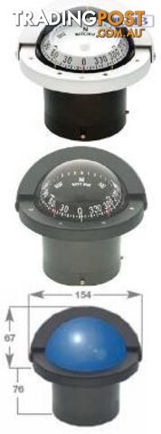 Marine Navigator Flush Mount CombiDamp Black 115mm