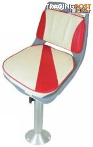 Bay Pedestal Seat - Off White & Navy