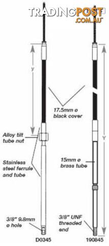 D0345 - TFX steering cable - 3.00m