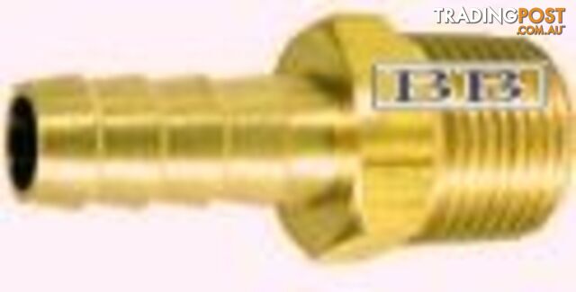 Brass hose tail 1/4" NPT x 10mm ID hose