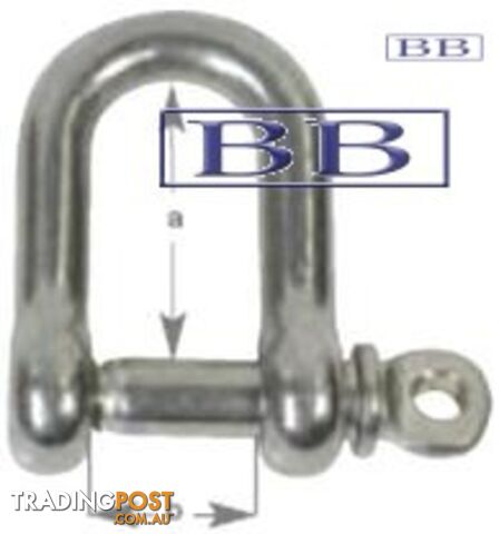 Standard 'D' Shackle-Captive Pin 5mm TO 10mm