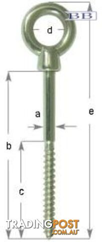 Eye Head Lag Screw - 10mm
