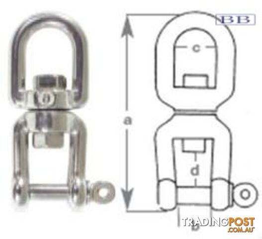 Eye & Fork Swivel Pin Dia 12mm