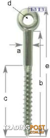Eye Head Lag Screw - 12mm