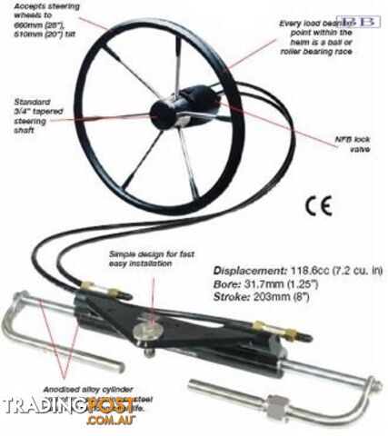Baystar Plus boat Hydraulic Steering ram 291073 to 150HP