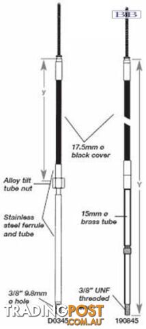 D0345 - TFX steering cable - 3.50m