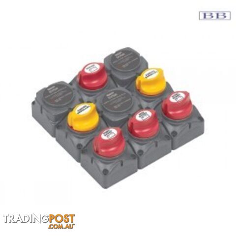 BEP Battery Distribution Cluster with DVSR - Triple Outboard Four Battery Banks