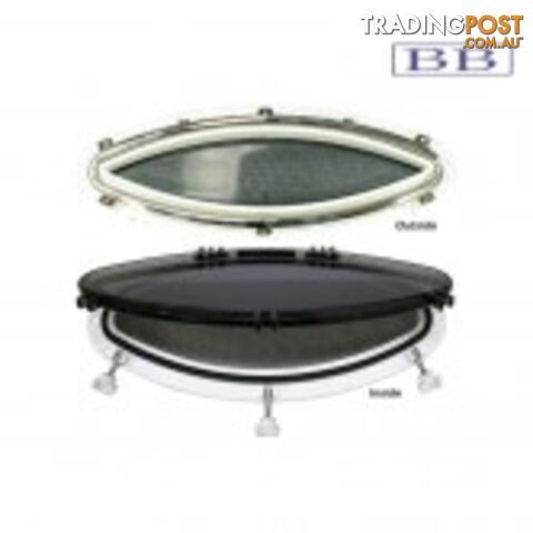 Bomar Gray Elliptical Opening Portlight - White