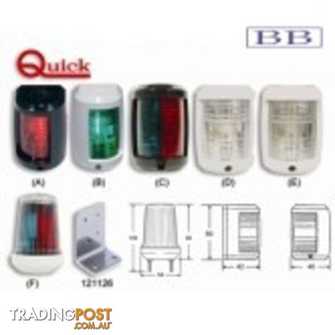 Tri-colour Nav Light Black or White to 12m