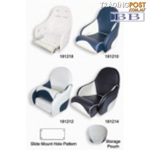 Boat seats Ocean boat Seat Black with White Trim