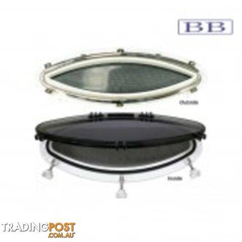 Bomar Gray Elliptical Opening Portlight - White