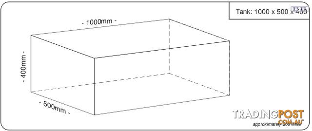 Water tanks 1000mm LONG x 500mm MID x 400mm SHORT 185 litre