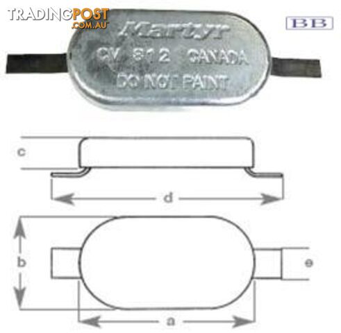 Oval Anode with Strap 3.1kg