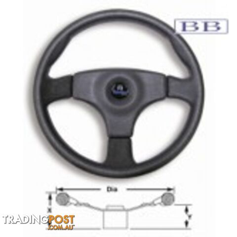 Boat steering wheel Stealth PVC Wheel
