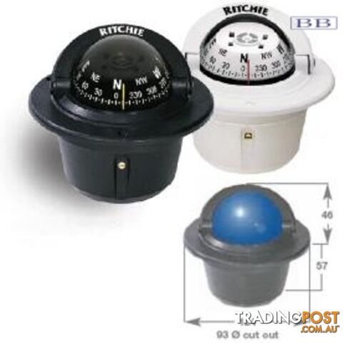 Marine Explorer Flush Mount Compass Black