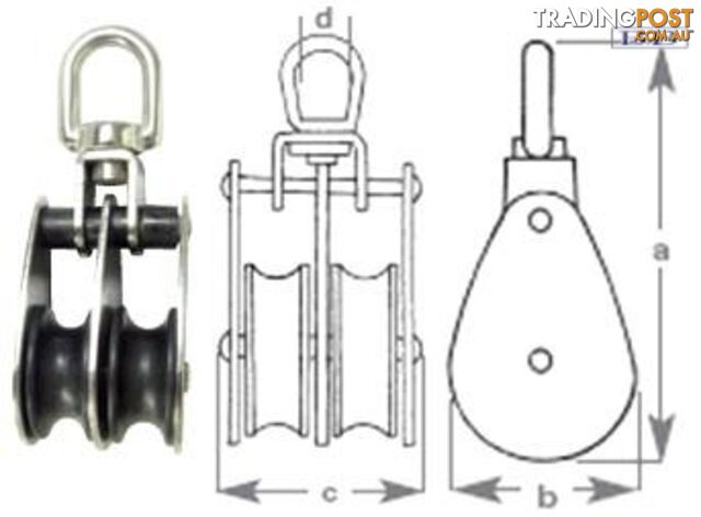 Double Cheek Block 14mm