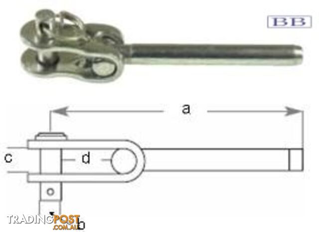 Swage Toggle Terminals to suit 2.5mm (3/32") wire TO 1/4