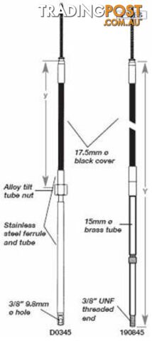 D0345 - TFX steering cable - 6.75m
