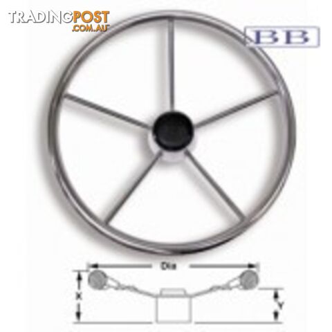 Boat steering wheels Five Spoke S/S Wheel 4 sizes