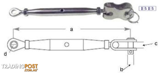 Turnbuckle Toggle & Eye M5
