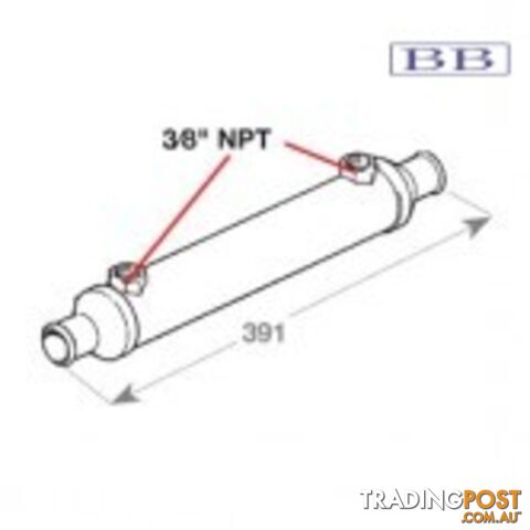 Oil cooler 2.25 kw - 25mm Waterway