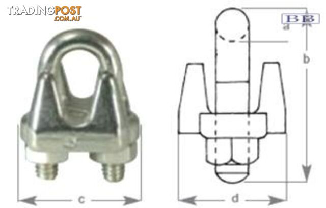 S/S Wire Rope Grip suits wire 2mm