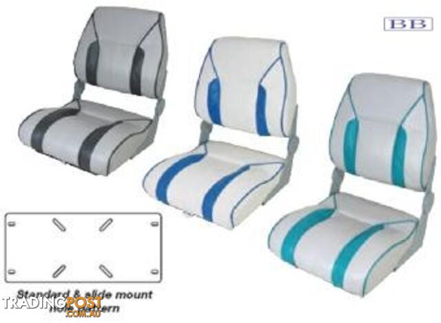 Premier boat Seat - White and Blue