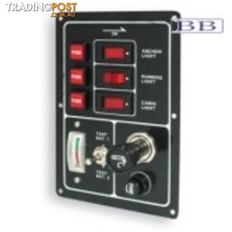 3 Switch Panel with Meter and Lighter Socket