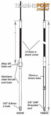 D0345 - TFX steering cable - 5.75m