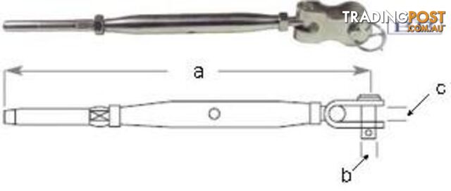 Turnbuckle to suit 1/4" wire