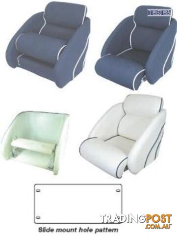 Boat seats Pilot boat Seat Navy Canvas/White Trim