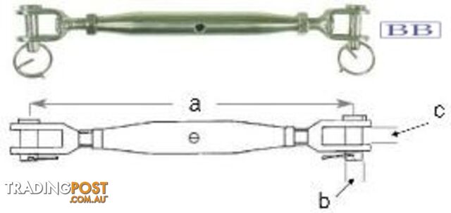 Turnbuckle Fork - Fork M6