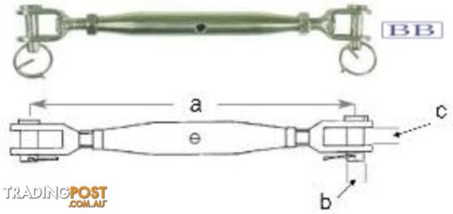 Turnbuckle Fork - Fork M12