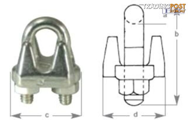 S/S Wire Rope Grip suits wire 19mm