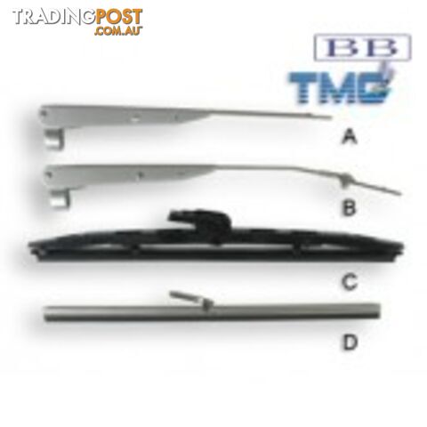 Black Poly Curved Wiper Blade, 405mm