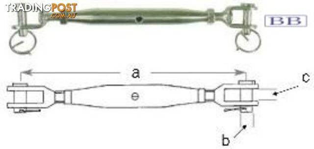Turnbuckle Fork - Fork M10