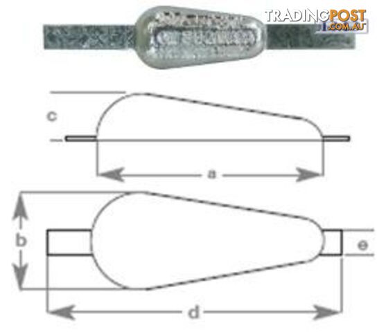 Tear Drop Anode Inc Strap 2.2kg