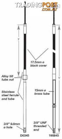 D0345 - TFX steering cable - 3.25m