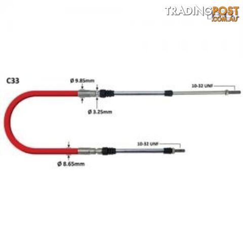 Teleflex 33c CC230 1.83m (6') Replaces CC172 Control Cables 6ft to 24ft