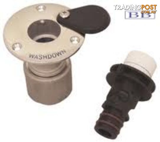 Jabsco Stainless Deck Wash connector Flush mount