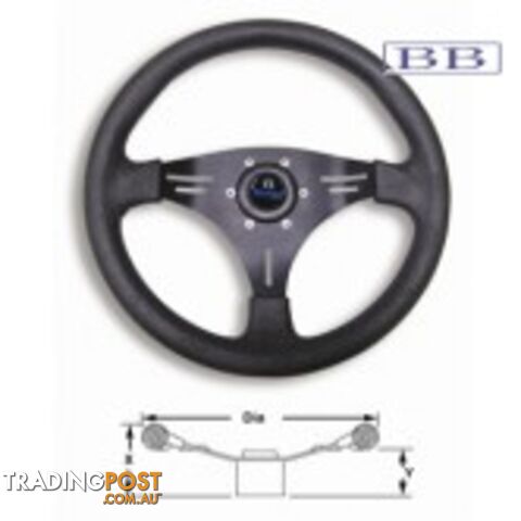 Boat steering wheel Manta Alloy Wheel Black
