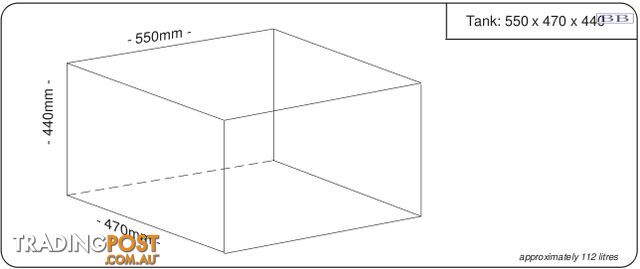 Water tanks 550mm LONG x 470mm MID x 440mm SHORT 110 litre