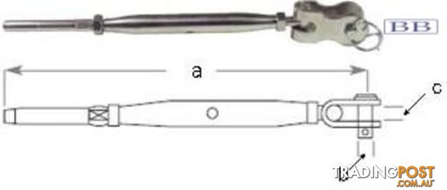 Swage and ToggleTurnbuckles to suit 1/8" wire TO 1/4