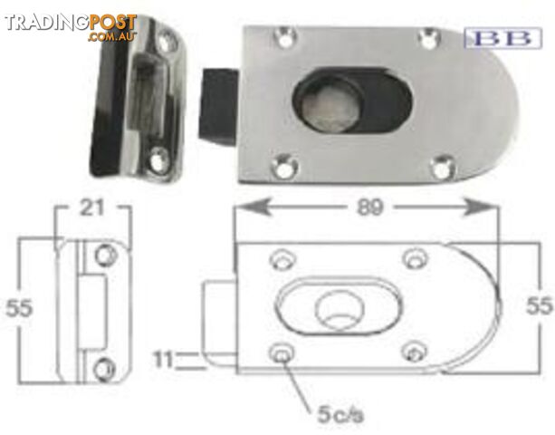 Spring Slide Latches - 316 Stainless Steel