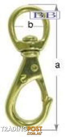 Eye Brass Snap Hook 80mm